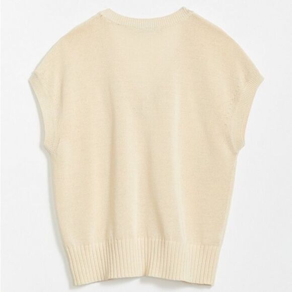 Loft Blush Pink Rose V Neck Sweater Tee/ Sweater Vest - Picture 2 of 11